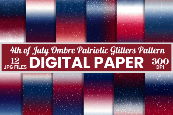 4th of July Ombre Glitters Backgrounds: A Sparkling Design Asset