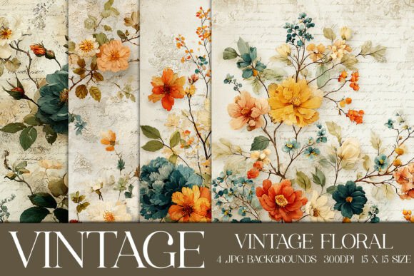 Discover the Charm of Vintage Floral Backgrounds, S4