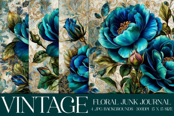 Elegant Floral Backgrounds, S11: Vintage Patchwork for Modern Projects