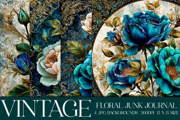 Elegant Floral Backgrounds, S14: A Vintage Collection for Modern Makers