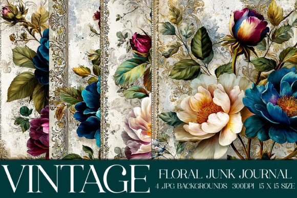 Elegant Floral Backgrounds, S15: Vintage Charm for Modern Projects