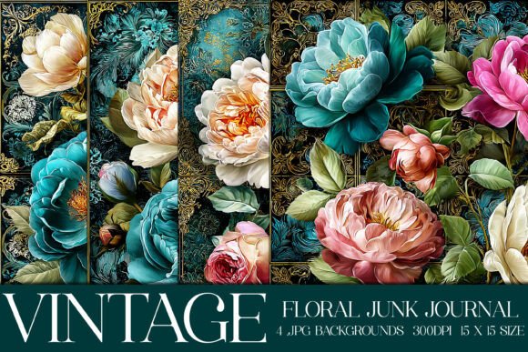 Elegant Floral Backgrounds, S36: Vintage Charm for Modern Projects