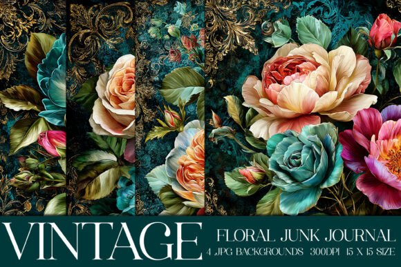 Elegant Vintage Florals: The Luxury Floral Flowers Backgrounds, S8