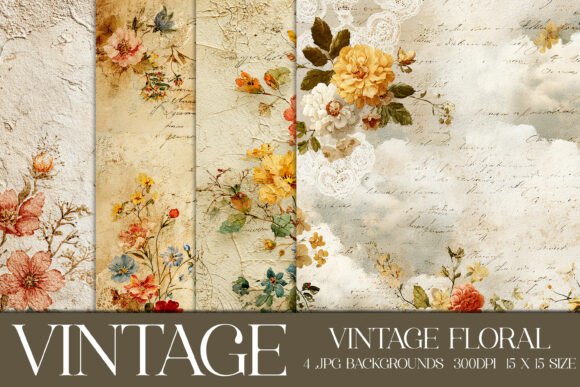 Embrace Nostalgia with Vintage Floral Backgrounds, S2