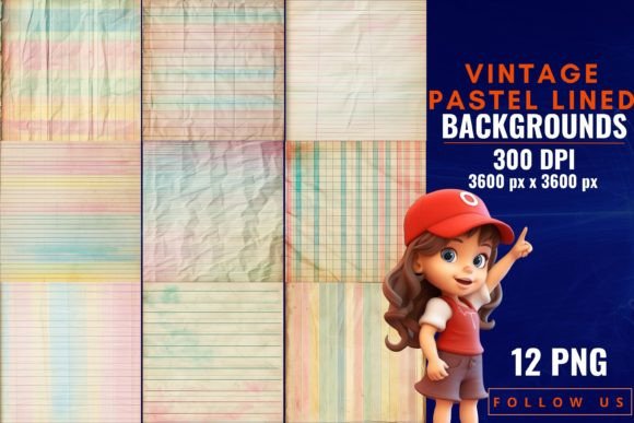 Embracing Timeless Charm with Vintage Pastel Lined Backgrounds