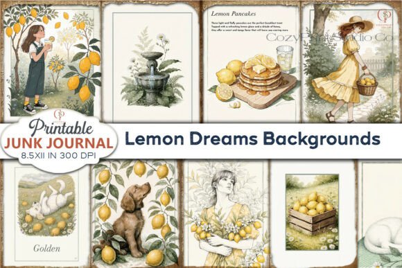Lemon Dreams Backgrounds Junk Journal: A Touch of Sunshine