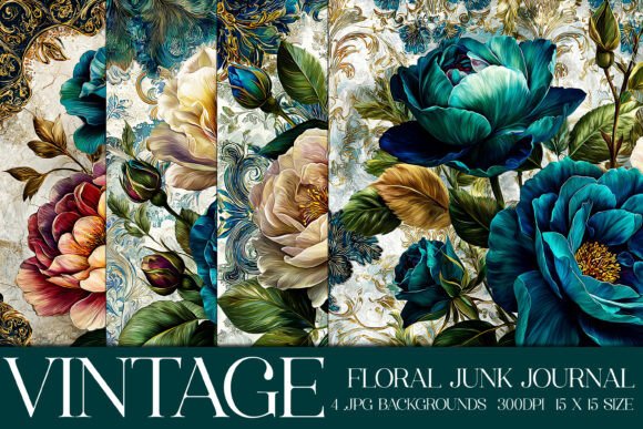 Luxury Floral Flowers Backgrounds, S3: Vintage Charm Meets Modern Craft