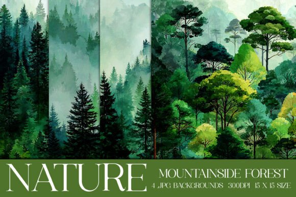 Mountainside Forest Backgrounds, S2: Your Next Design Foundation
