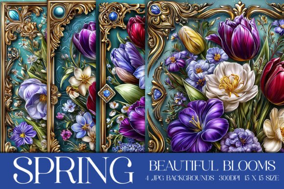 Spring Blooms Backgrounds: A Digital Garden for Your Designs