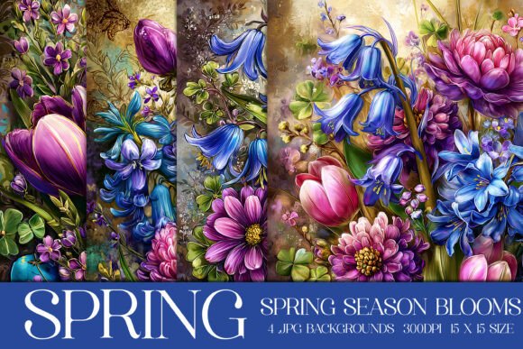 Spring Season Blooms Backgrounds, S8: Elevate Your Creative Projects