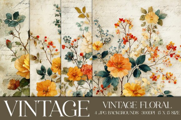 Timeless Craft: The Vintage Floral Backgrounds, S6 Collection