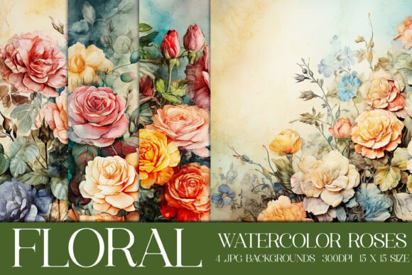 Watercolor Colorful Roses Backgrounds S3: Your New Go-To for Vintage Elegance